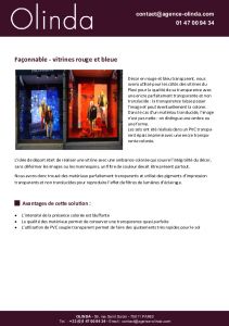 Vitrines en rouge et bleu pour Fa�onnable